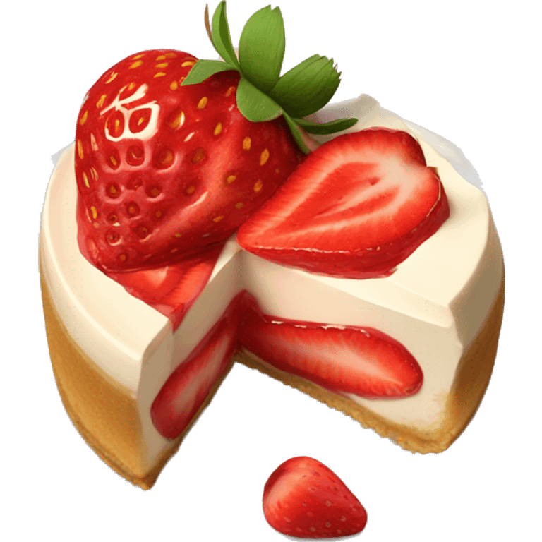 strawberry fost Cheesecake on a Plate emoji