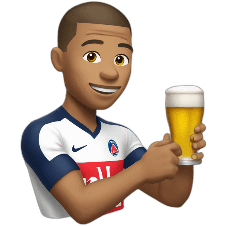 kylian mbappe qui boit une bière emoji