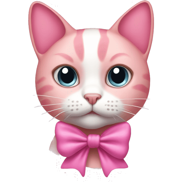 Pink cat with bow emoji