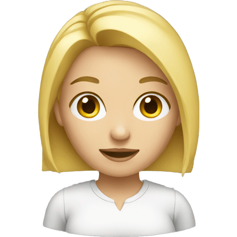 BLONDE GIRL WORKING ONLINE emoji