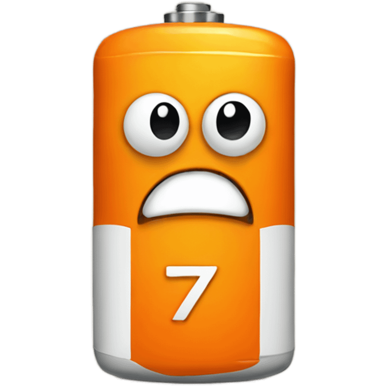 Orange battery fear emoji