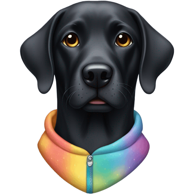 Black lab dog in pajamas  emoji