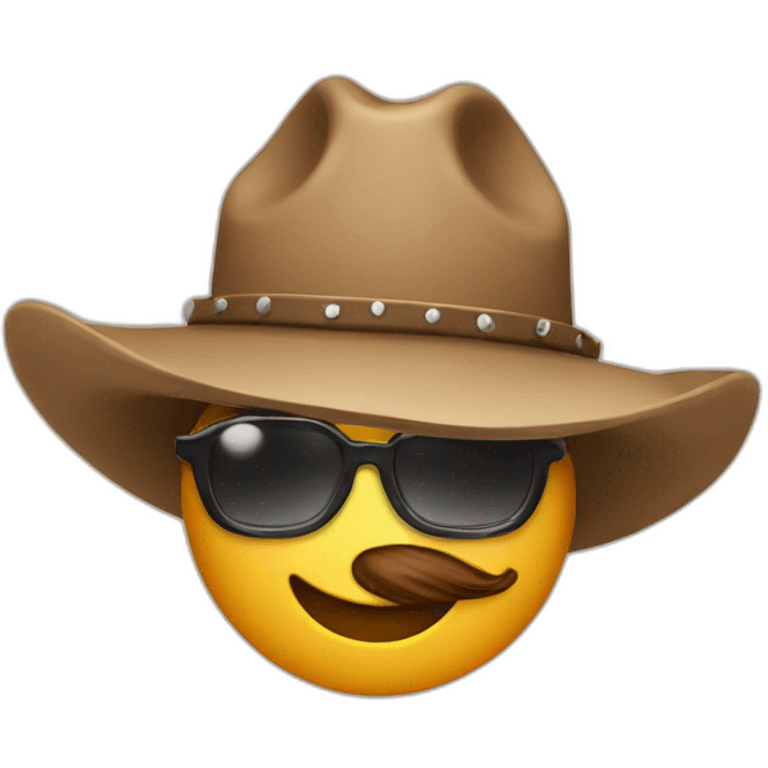 emoji with cowboy hat and glasses emoji