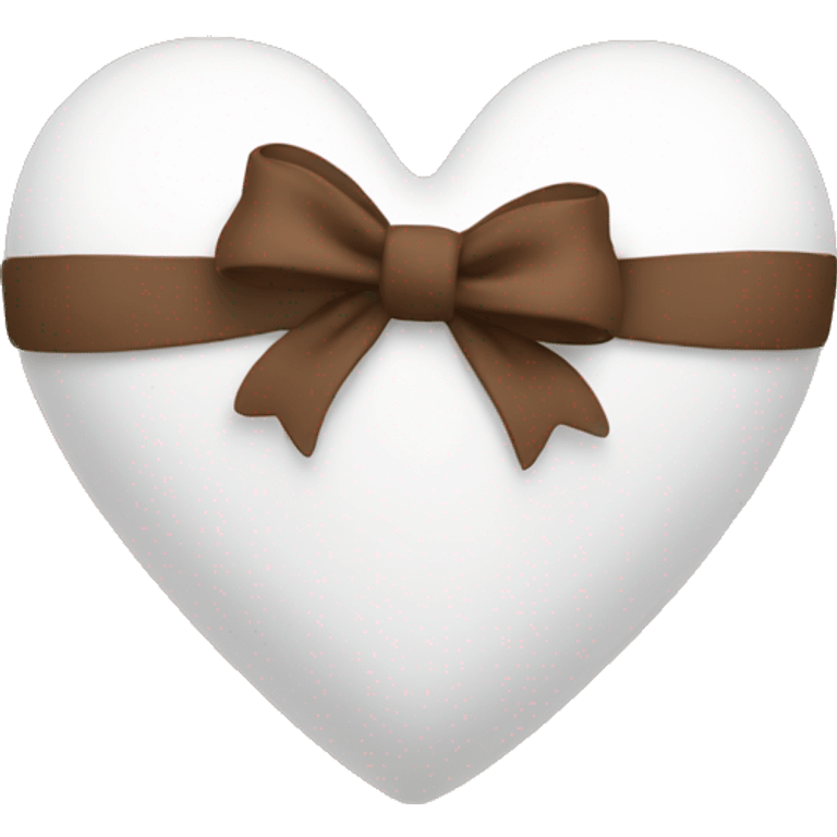 White heart with a brown bow emoji