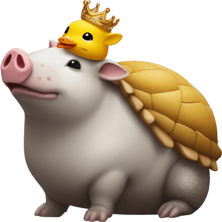 Rubber duck chubby round armadillo pig panda centipede armadillo wearing a crown emoji