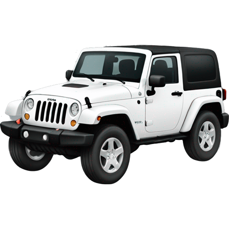 four door white jeep wrangler  emoji