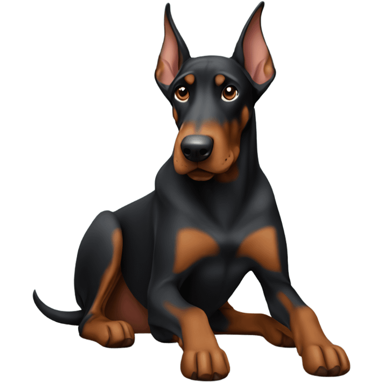 Doberman dog sitting down emoji