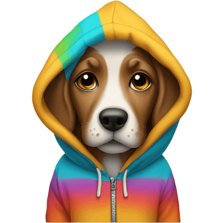 Dog wearing hoodie emoji