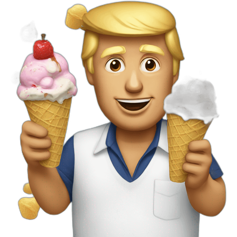 Donald Trump eating ice cream emoji