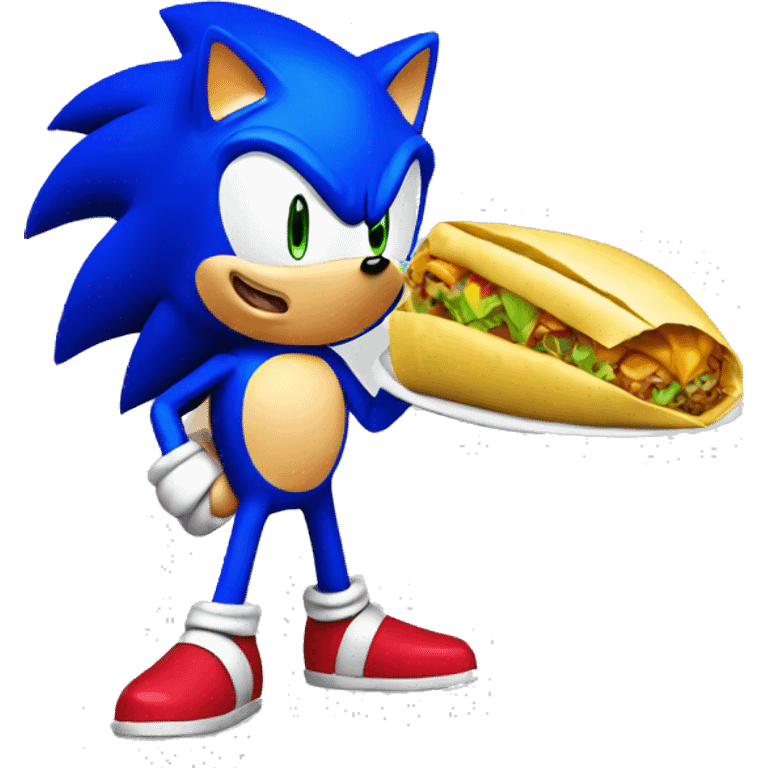 Sonic con un tamal emoji