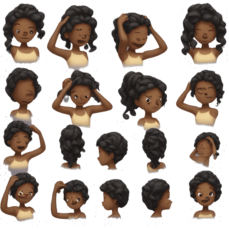 girl with hands in her hair emoji