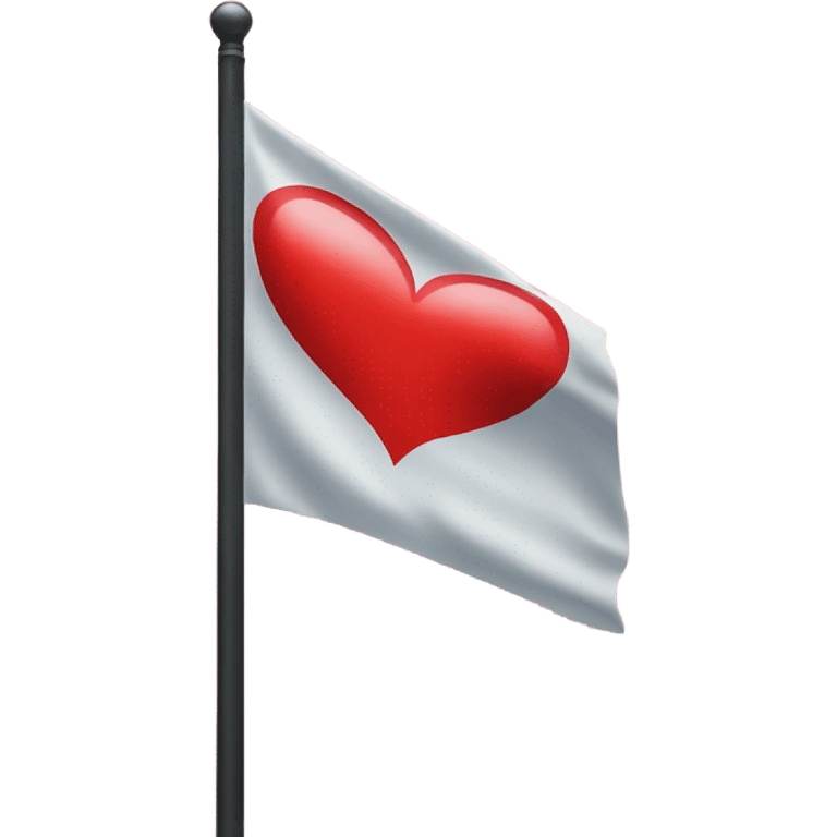 A flag with a red heart instead of a mast  emoji