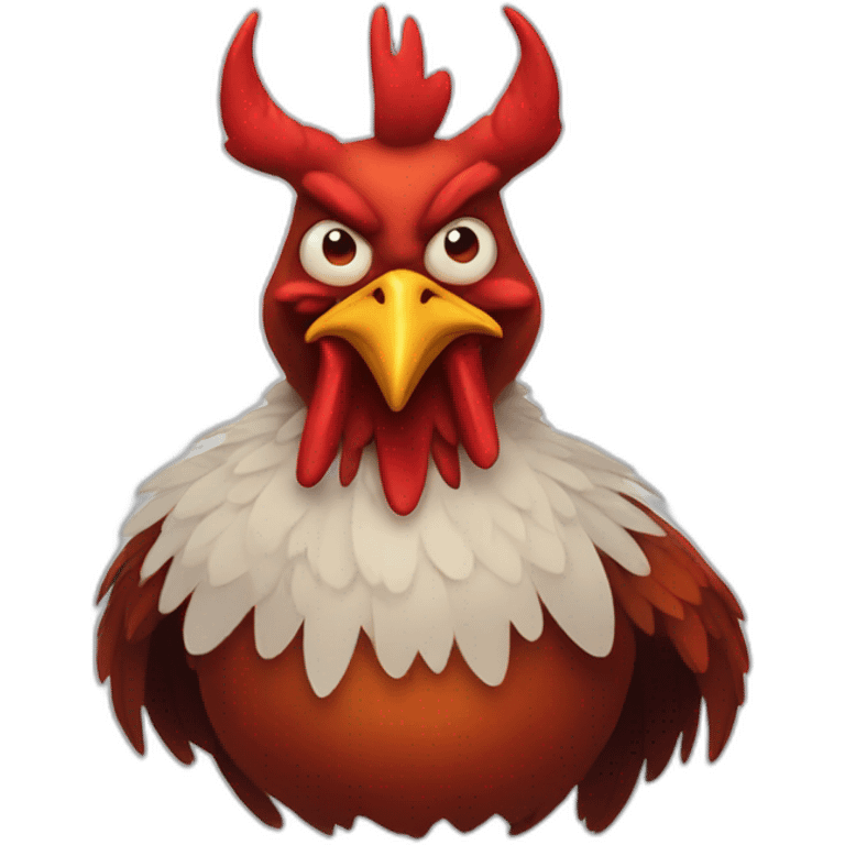 chicken devil with horns emoji