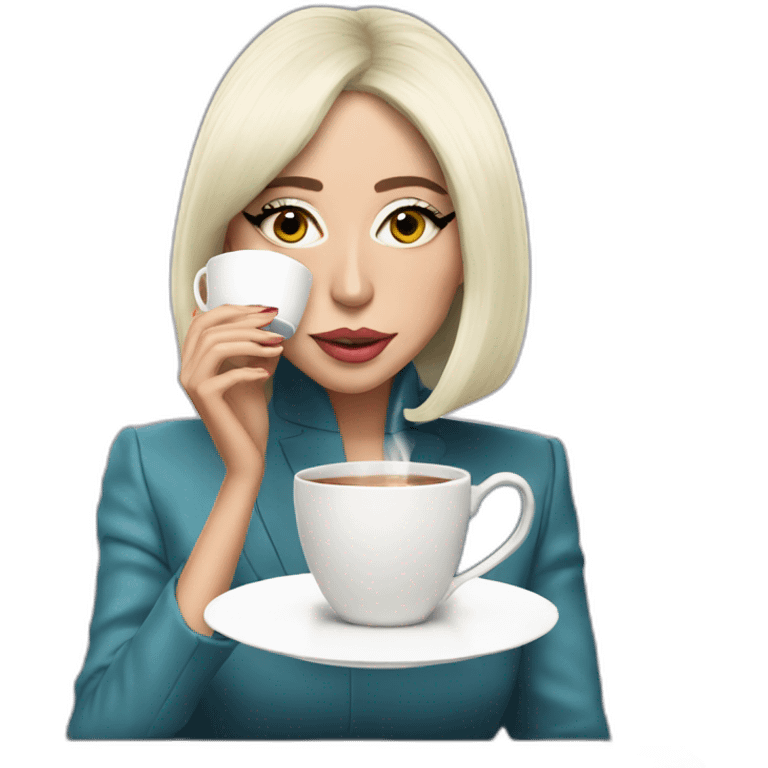 Lady gaga drinking tea emoji