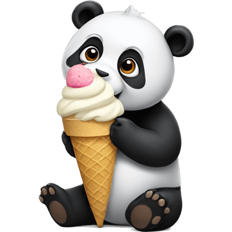 Panda eating ice cream emoji