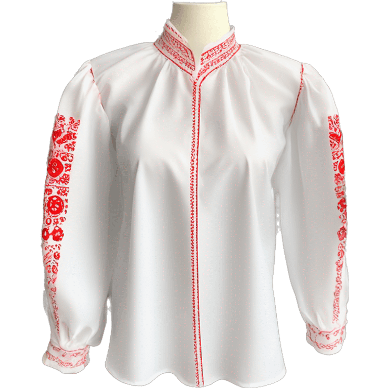 Blouse 👚 vyshyvanka, white with red embodiary on sleeves emoji