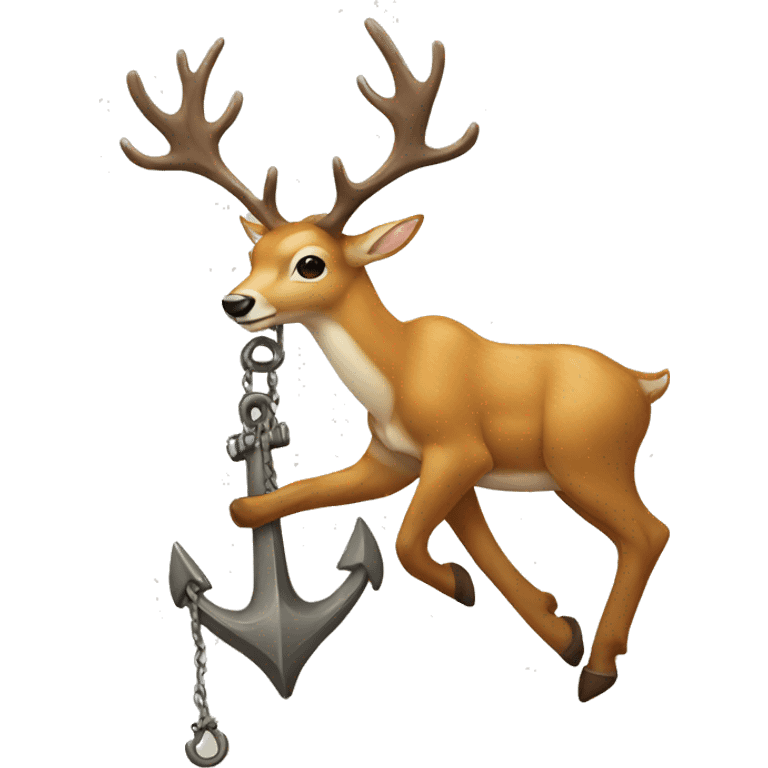 Deer Climbing Anchor emoji