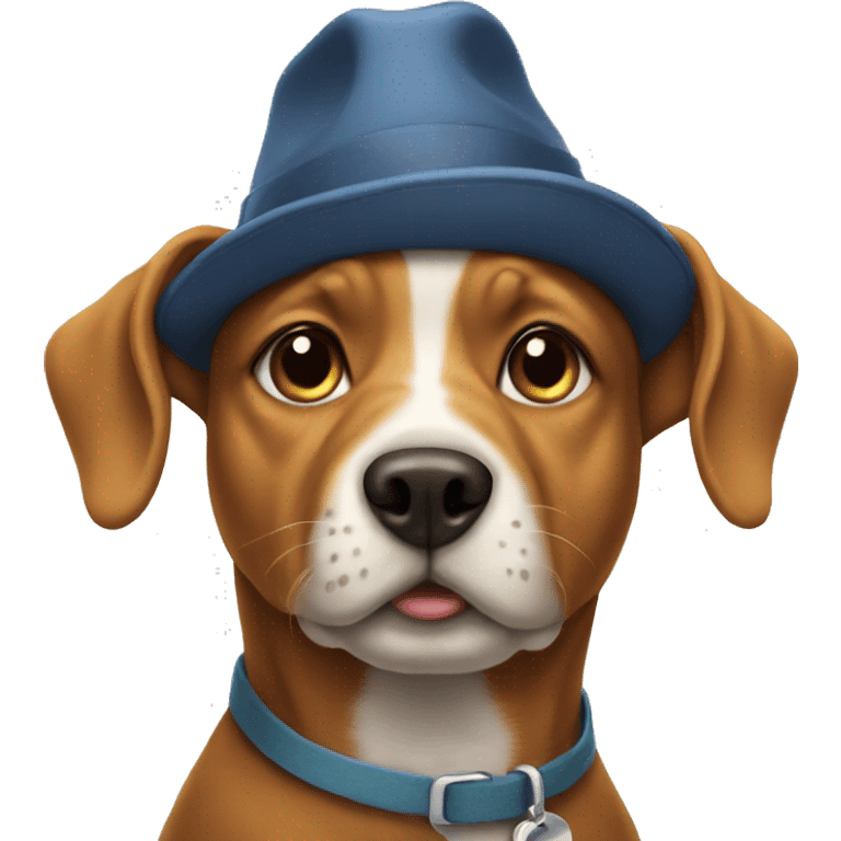 Dog wearing a hat emoji