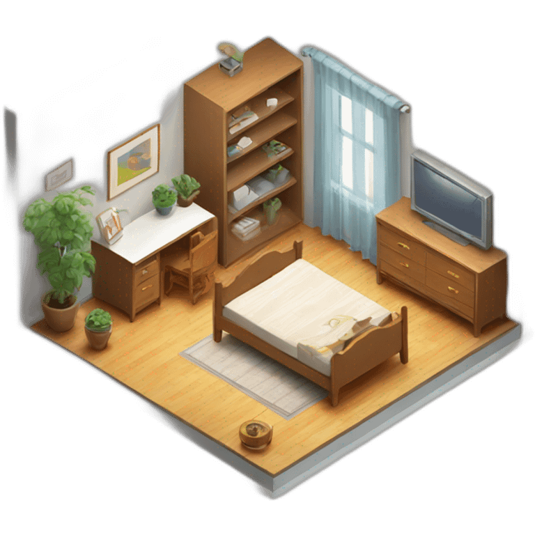 apartment interior isometric emoji