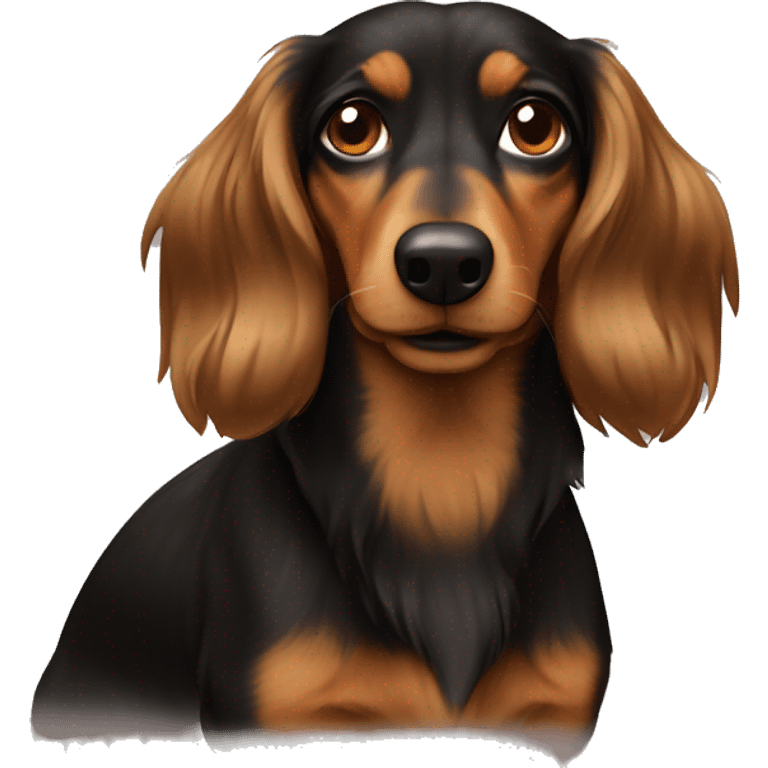 Long haired chaweenie mix brown and black emoji