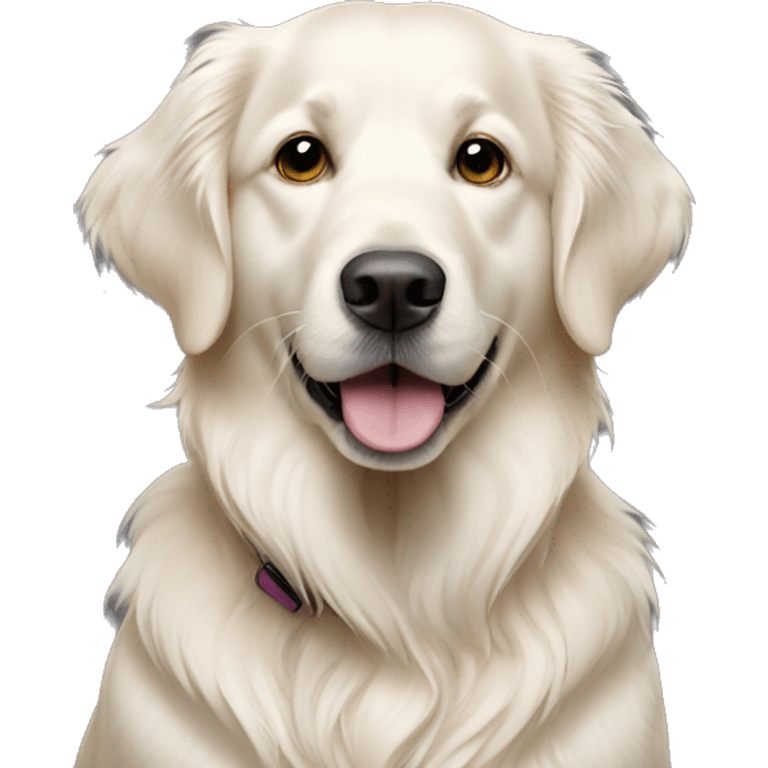 White golden retriever robbie  emoji