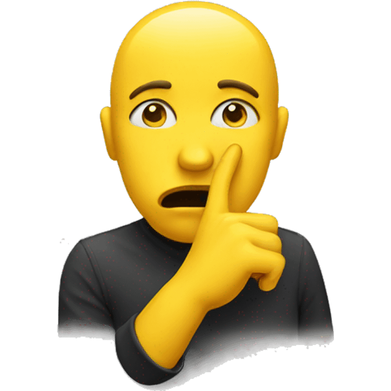 emoji of a yellow face holding a finger between lips emoji