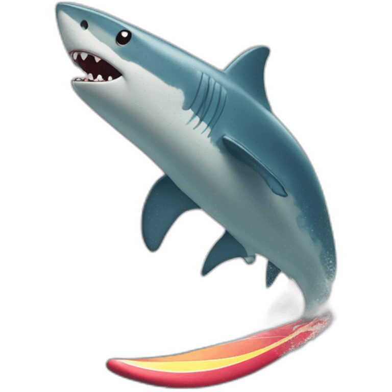 Requin sur un surf emoji