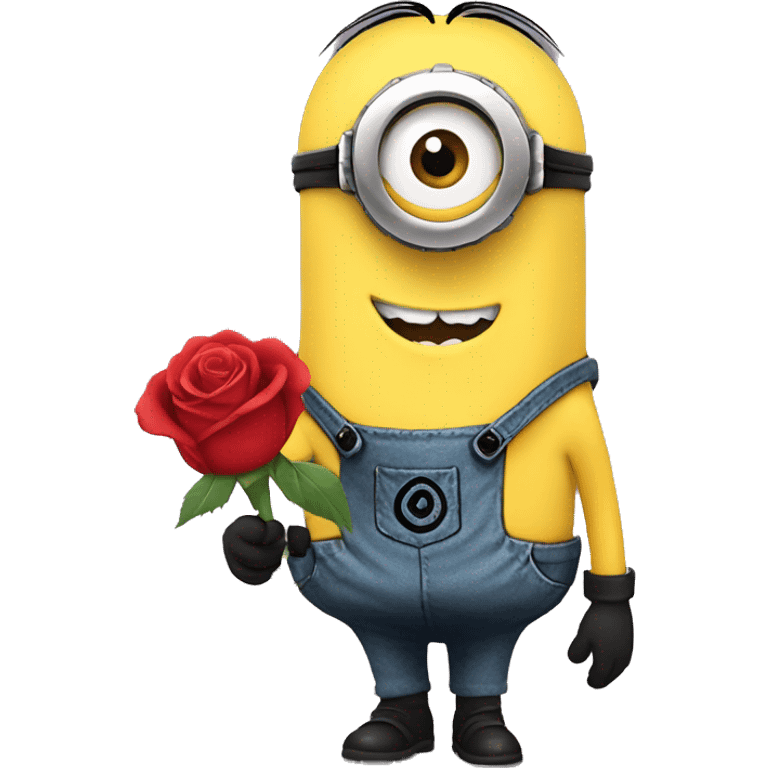 Minion giving a rose like it's the bachelor emoji