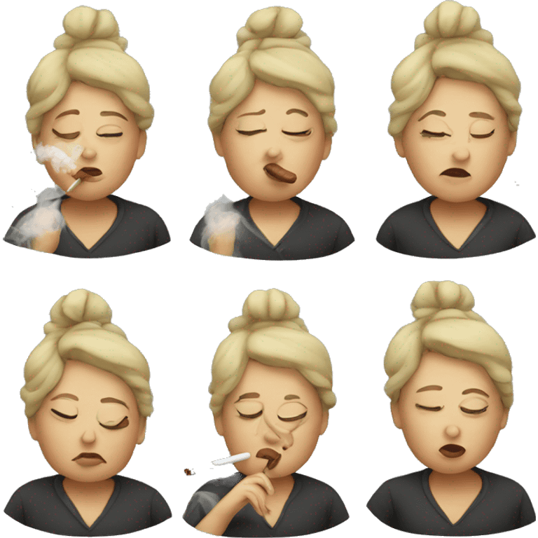 fat woman smoking emoji