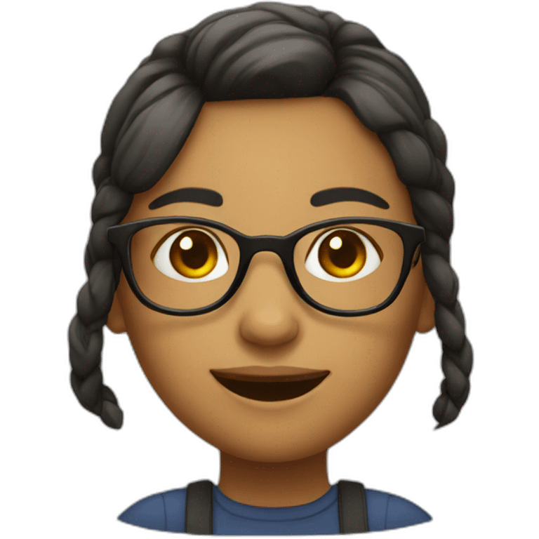 Girl with glasses smirking  emoji