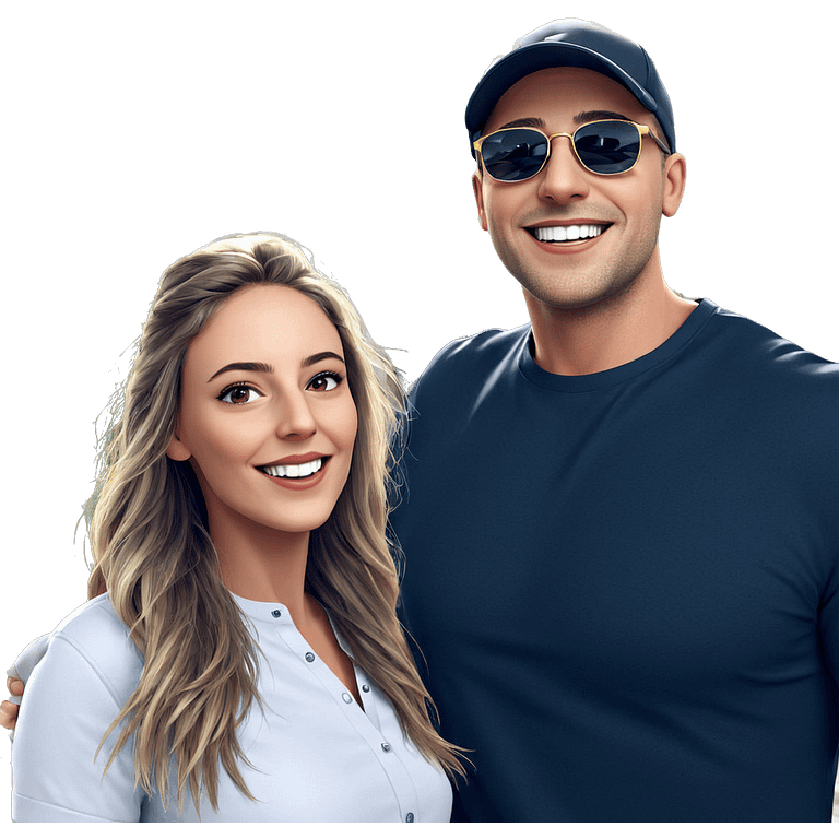 smiling couple with sunglasses emoji