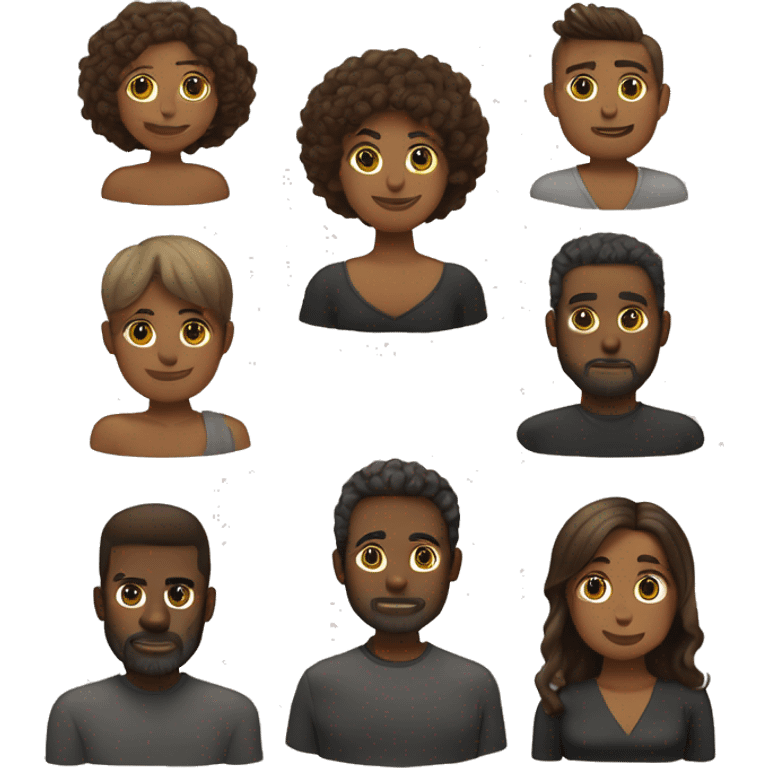 Criar emoji casal sends homem Moreno com Cabelos enrolados e mulher com Cabelo marrom escuro curto ate os Comoros  emoji