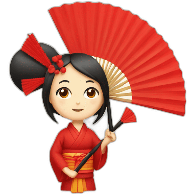 Japanese with a red fan emoji