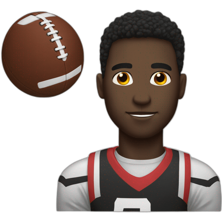 black guy with a football head emoji