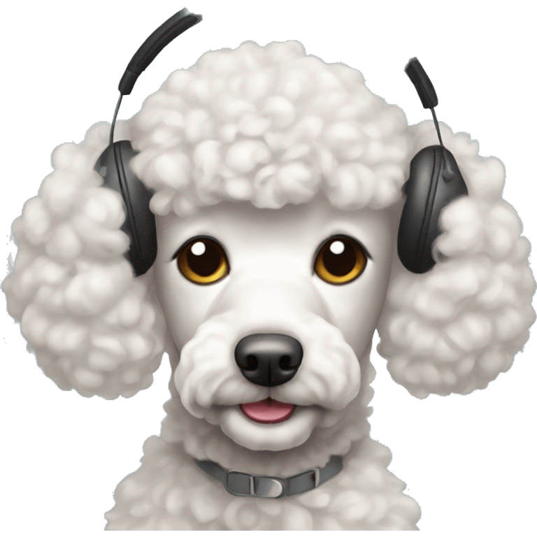 poodle with earmuffs emoji