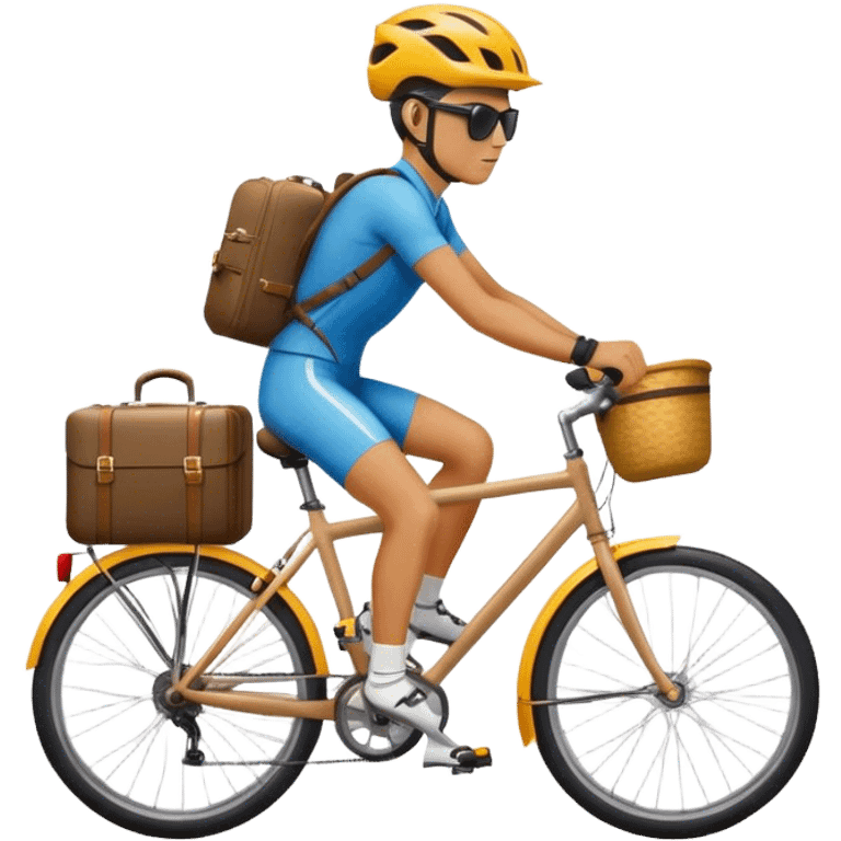 Cicloviaggiatrice bici carica  emoji