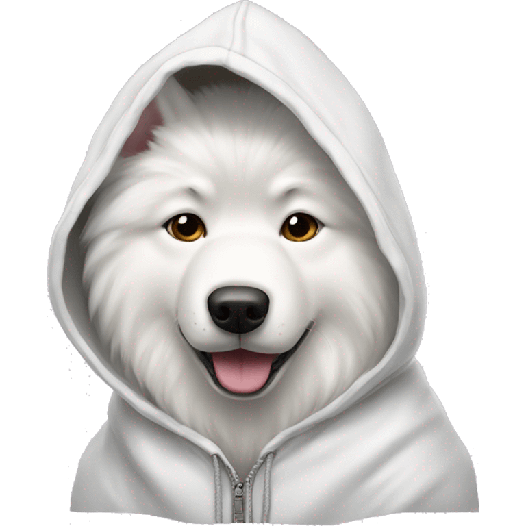 Samoyed wearing hoodie emoji