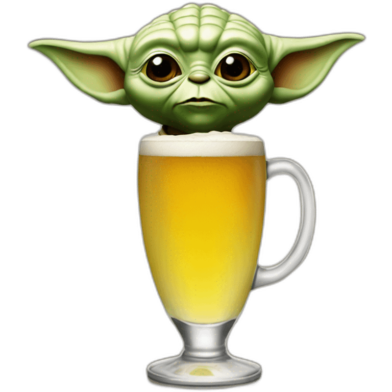 Yoda drink a beer emoji