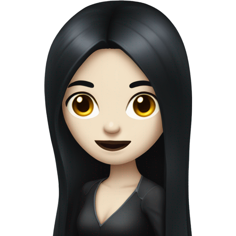 Long black haired pale girl vampire  emoji