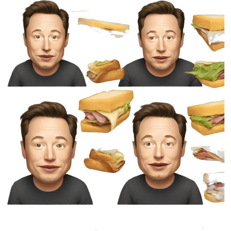 Elon musk eat sandwich  emoji