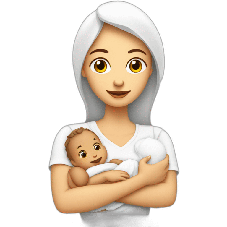 Femme blanche et son bébé dans les bras emoji