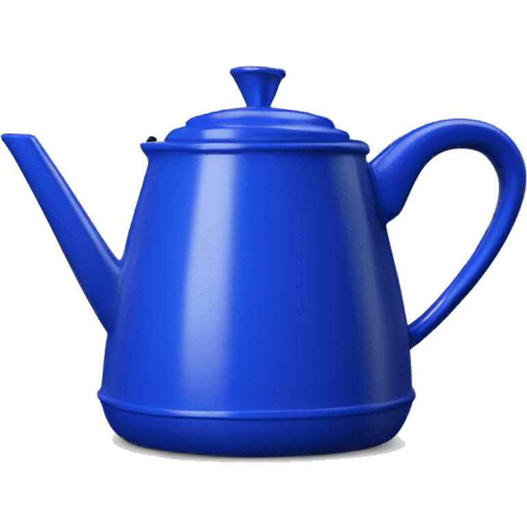 Realistic cobalt blue camping coffee pot isolated.  emoji