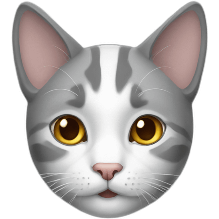 grey and white cat emoji