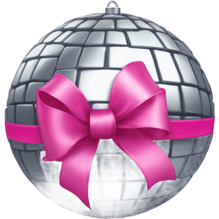 Disco ball with pink ribbon emoji