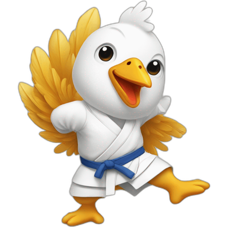 Poulet qui fait du judo emoji