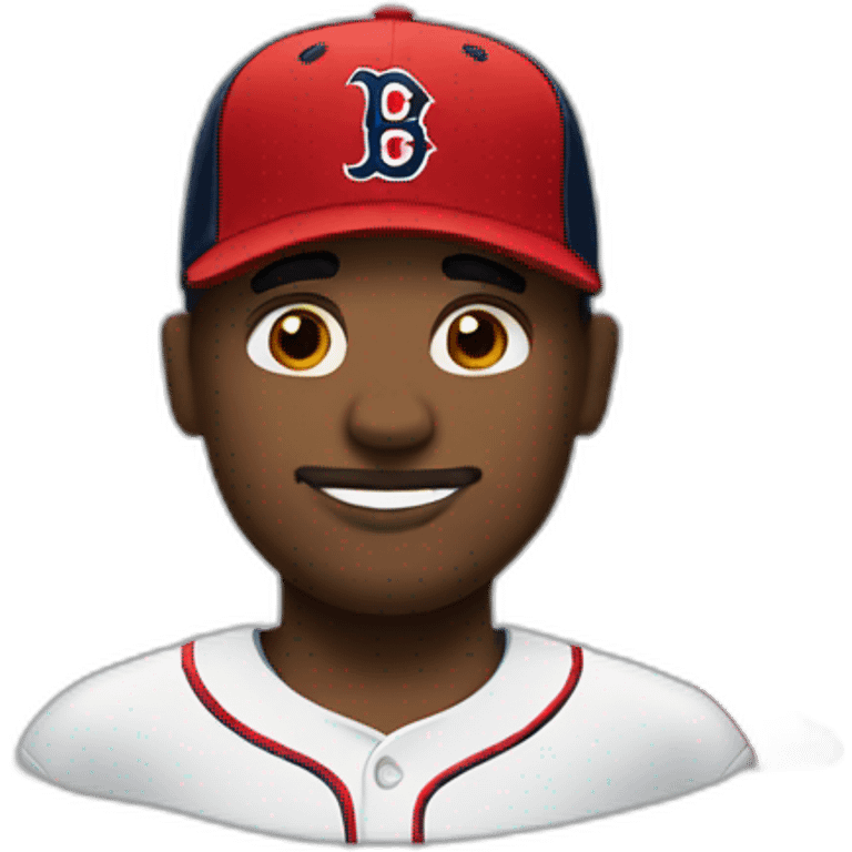 Man with Red Sox hat on emoji