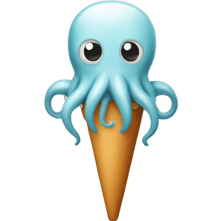 A squid with an ice cream stick emoji