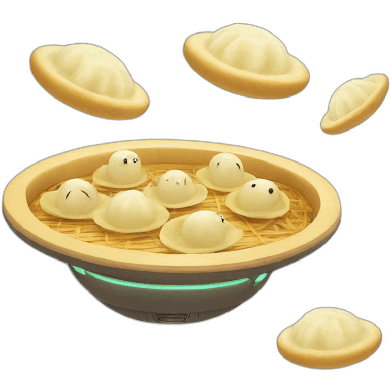 UFO catching dumplings emoji