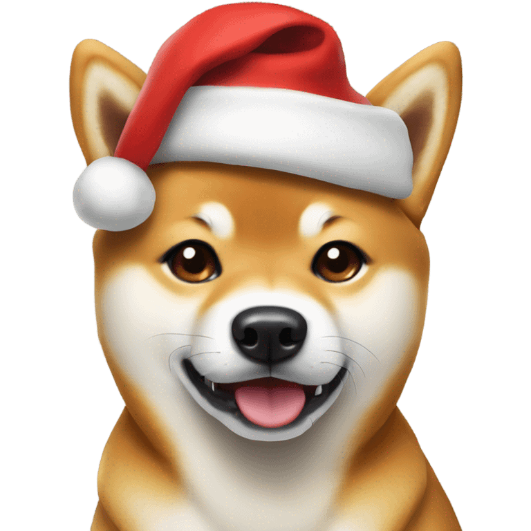 Shiba Inu wearing a Santa hat emoji