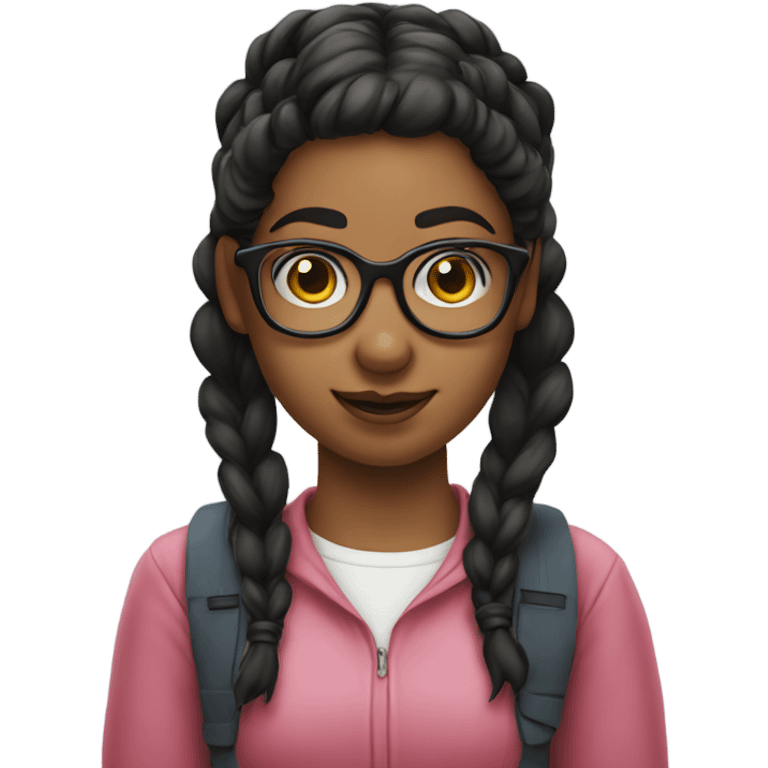 Nerd emoji girl pigtails and glasses emoji